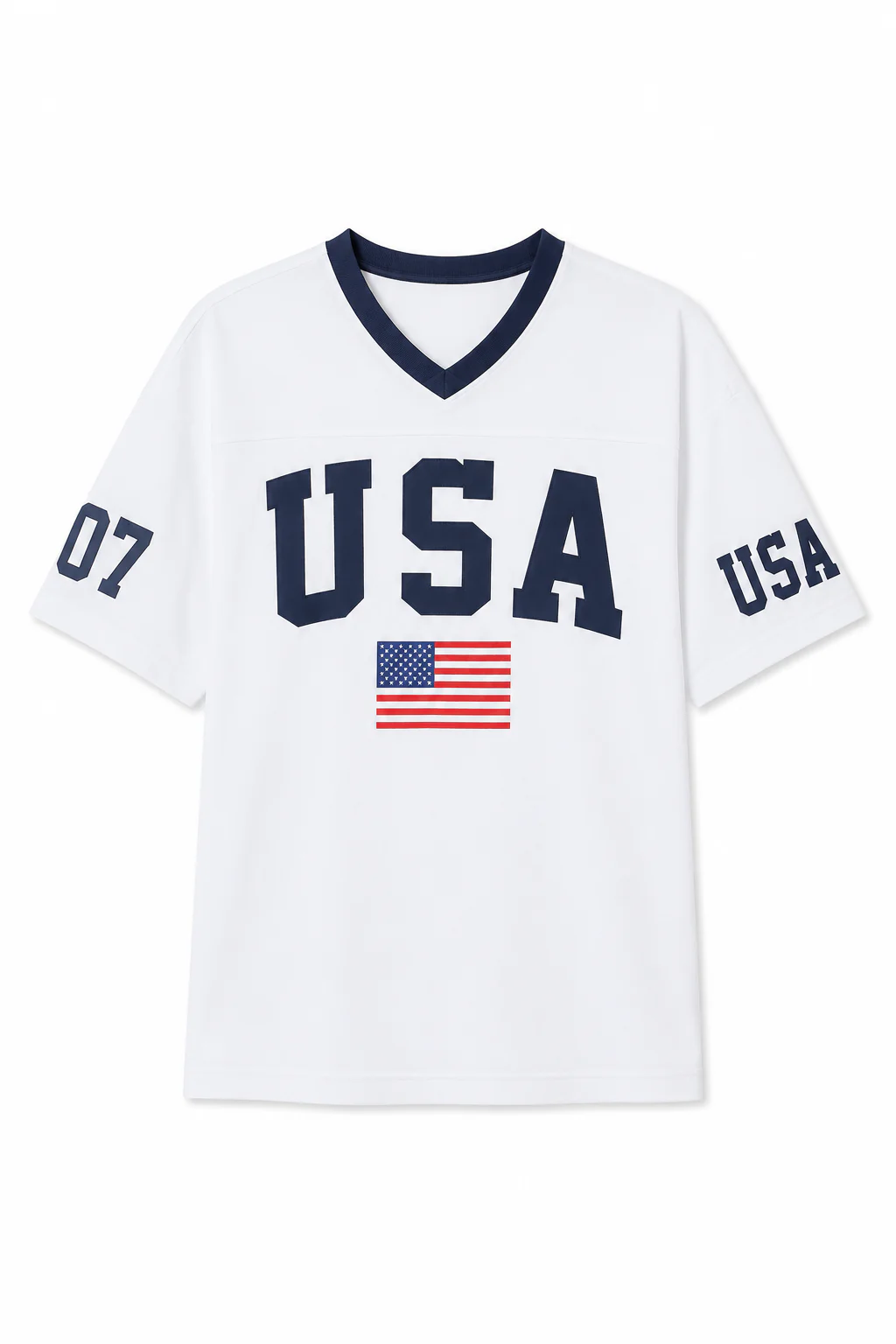 Oversized Graphic V-neck Tee - Image 4