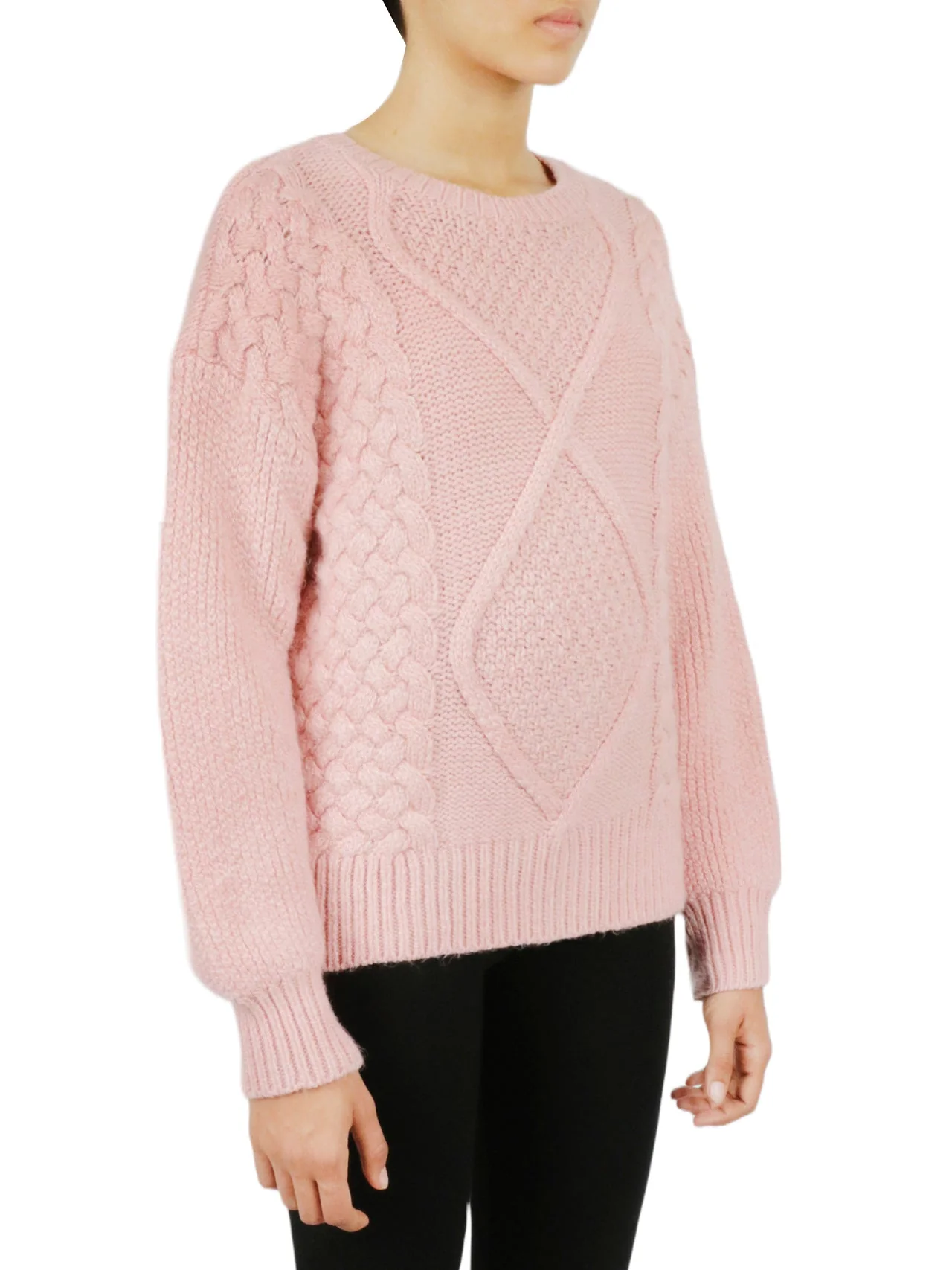 Cable Knit Cropped Pullover Sweater - Image 11