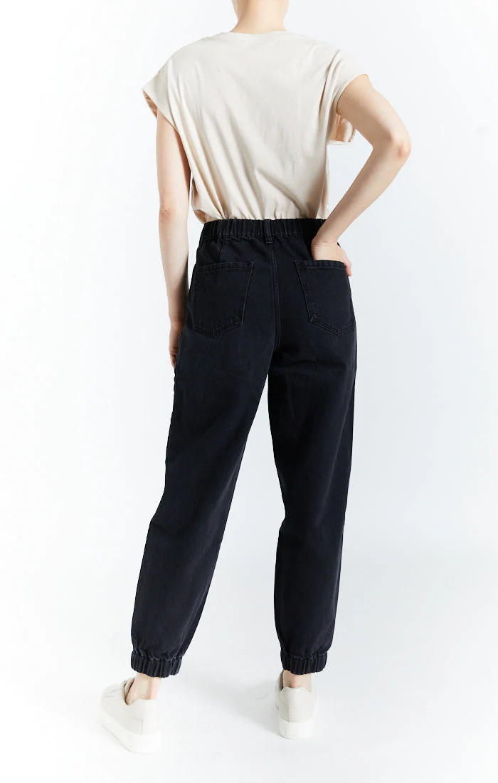 Denim Joggers with Front Button Clasp - Image 2