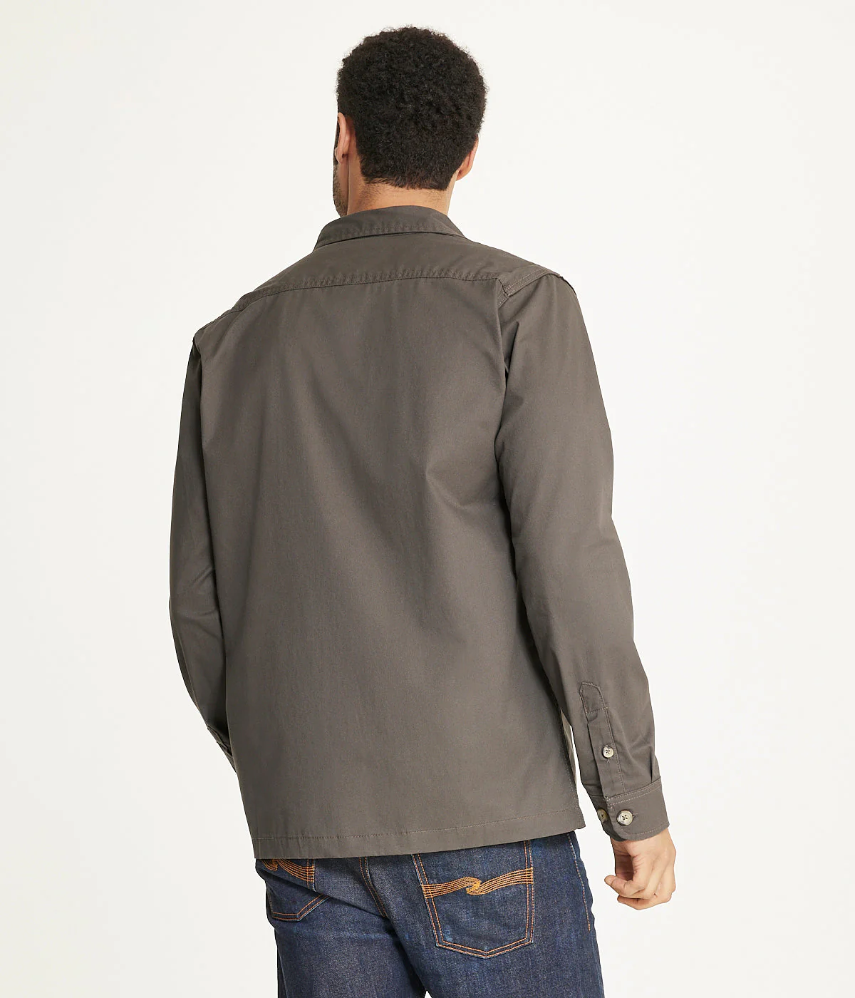 Men's Long Sleeve Shirt Jacket Stretch Twill - Image 2