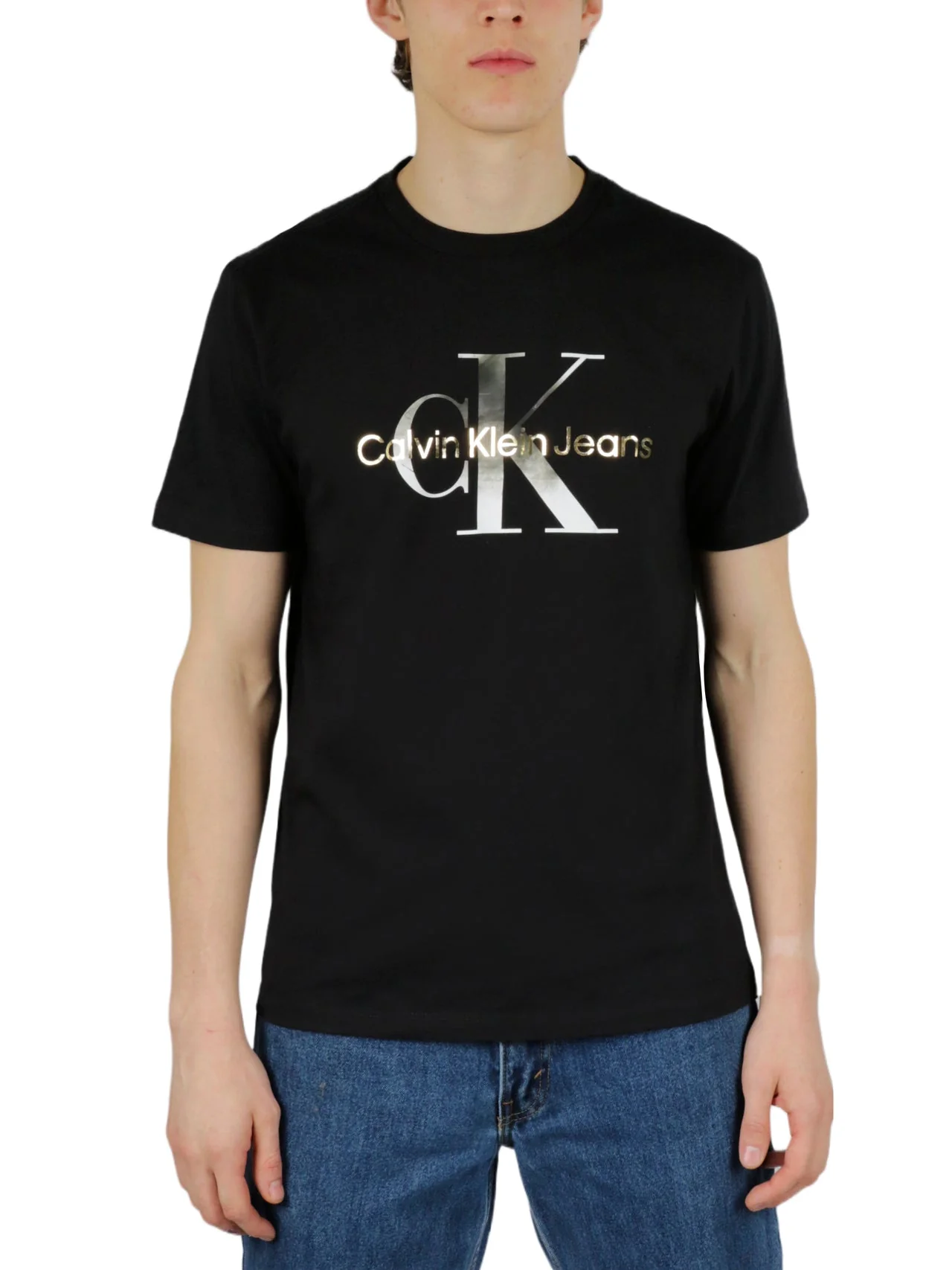 Short Sleeves Gold/Silver Metallic Monogram Tee - Image 3