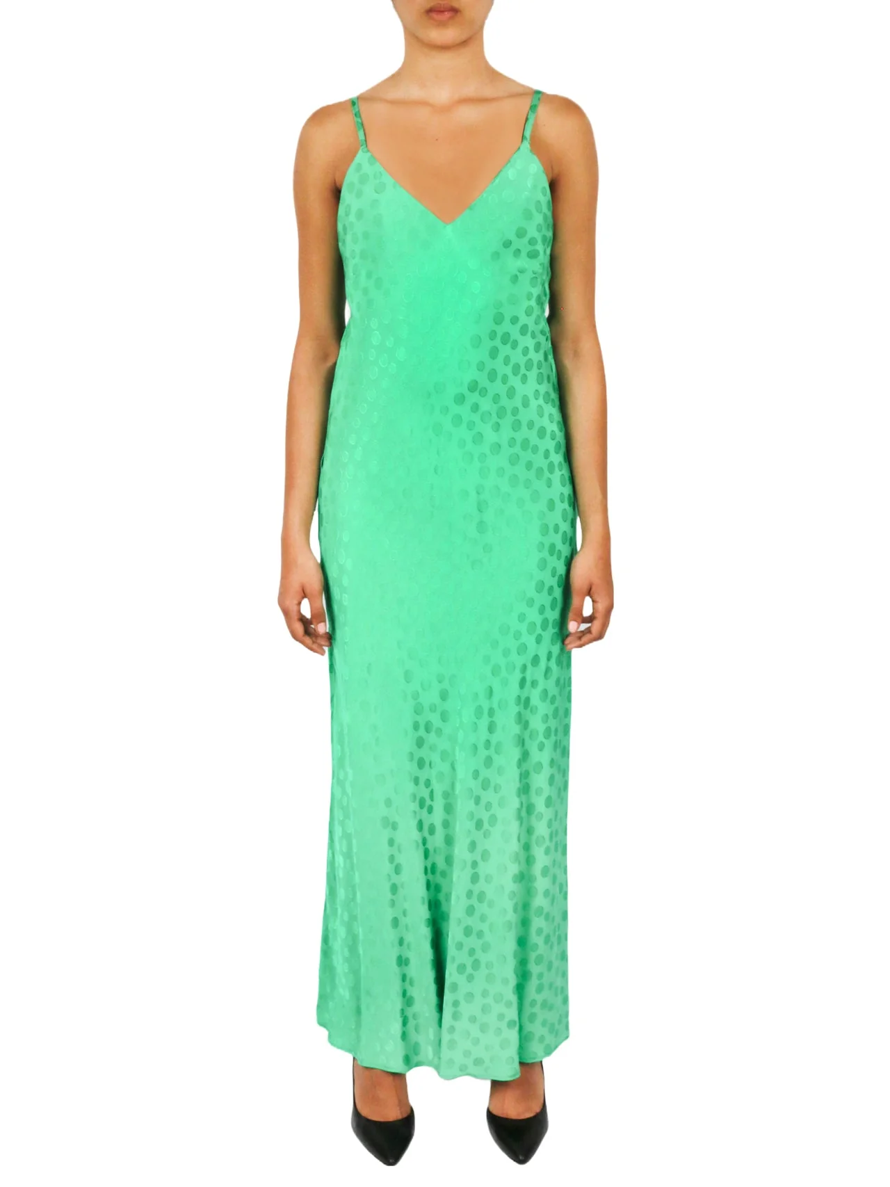 Tonal Patterned Charmeuse Dress